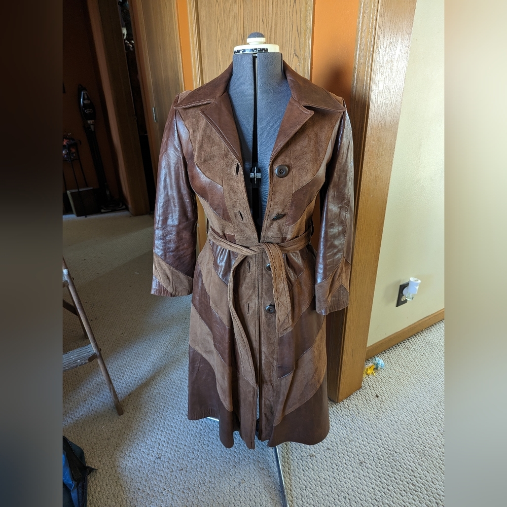 Napa Y Ante vintage leather jacket long